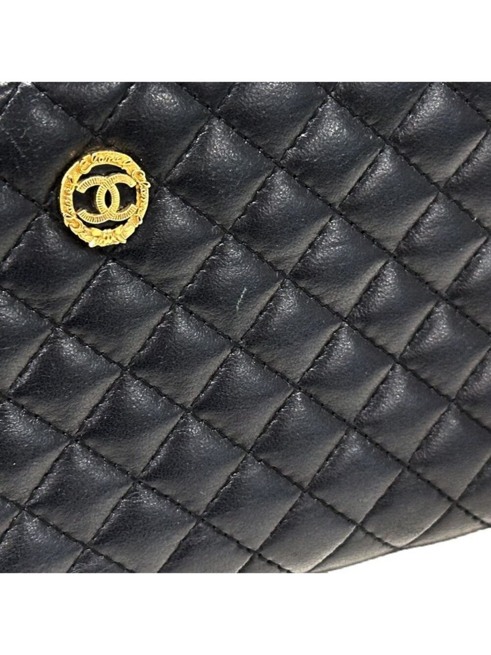 Chanel Wallet Micro Quilted Lambskin Black Gold Zip Around - Picture 11 of 15